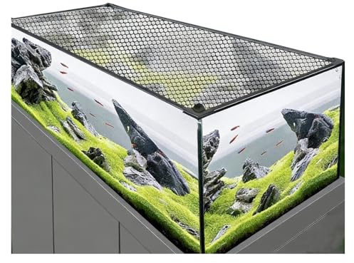 Générique Couvercle D'Aquarium Couverture Anti-Saut DIY Magnétique,Couvercle De Terrarium en Filet sur Mesure, Couverture Anti-Saut D'Aquarium Découpable Aérée Et Transparente(120x40CM/47.24x15.75in)