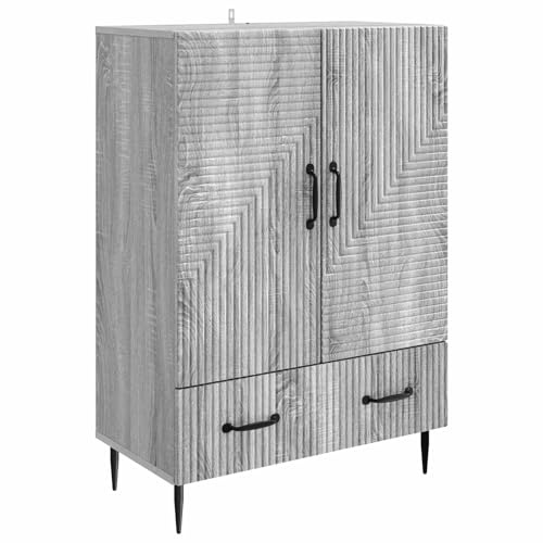 vidaXL Sideboard Graues Sonoma 66 x 34,5 x 95 cm Holzwerkstoff, Elegantes Wohnzimmerregal, Vintage Aufbewahrung, praktisches Sideboard, modernes Deko-Stück für Essbereich