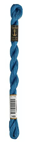 Anchor Pearl Thread, Embroidery Thread, Cotton, 00169 Lagune, Lagune