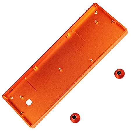 NPKC GH60 Anodizing Aluminum CNC Case for 60% Mechanical Gaming Keyboard Compatible Poker2 Pok3r Faceu 60 with ALU Feet (Orange)