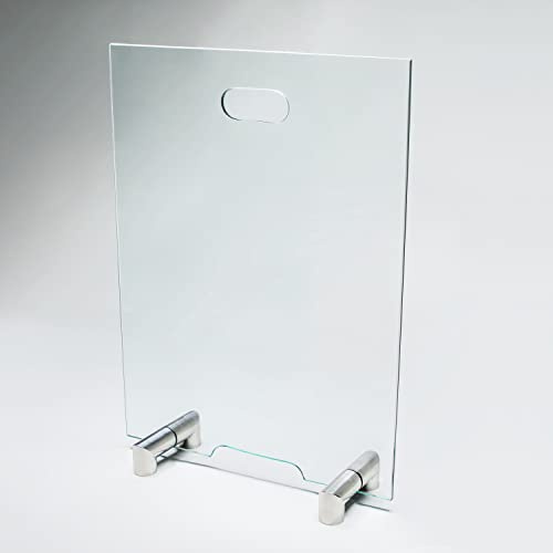 BIJON Kaminschutzgitter aus Spezial-Sicherheitsglas | Hitzeschutz Funkenschuztgitter, Ofenschutzgitter aus echtem ESG-Glas, Kamin Ofen Glas Funkenschutz FIREpro - 40 x 60 cm