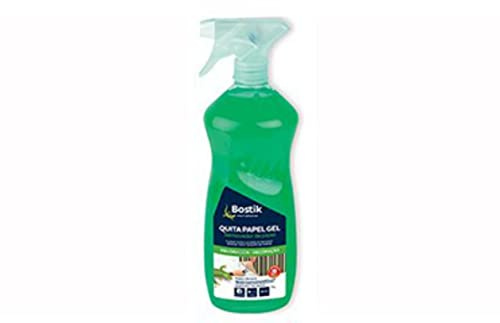 BOSTIK QUITA PAPEL GEL Azul, Elimina Todo Tipo de Papeles, Ideal para Zonas de Difícil Acceso, No Gotea, Listo para Usar, Bote 1 l