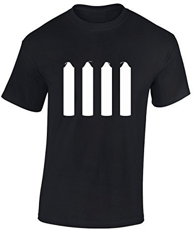 Crown Designs Four Candles Funny Cool for Men & Teenagers T-Shirts Tops - Black / 3X-Large