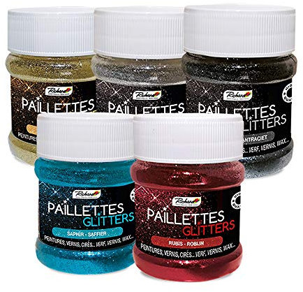 PAILLETTES GLITTERS ANTHRACITE pour toutes vos peintures intérieures et compatibles également dans vernis, cires, colles, joints, badigeons...(existe en 14 teintes)