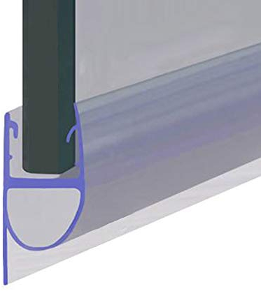 Shower or Bath Screen Door Seal | Fits 8, 9 or 10mm Glass | Round Bubble with Soft Straight Fin, Seals Gaps of Up to 15mm | 80cm, 90cm, 140cm or 2m Long | SEAL048 (80cm)