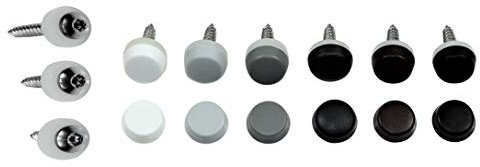 SN-TEC Fensterbankschrauben Rostfrei Edelstahl TX15 Sternantrieb mit Dichtscheibe und Abdeckkappe (50 Stück) Länge 16 bis 22mm, Farbauswahl möglich ! (Länge: 19mm, Braun)