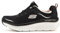 Skechers Women's D'lux Walker Infinite Motion Trainers,Black Leather Mesh Pink Trim,5.5 UK