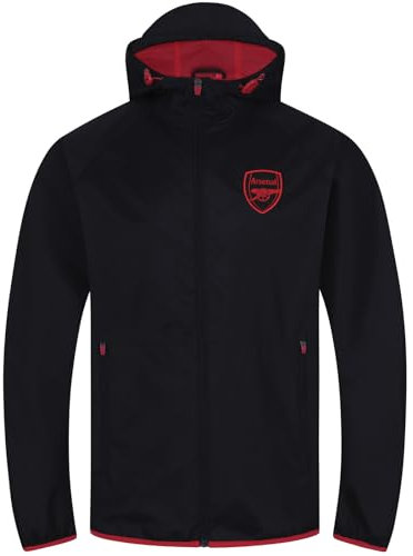 Arsenal FC officiel - Coupe-vent/Imperméable thème football - homme - noir/capuche à visière - Small
