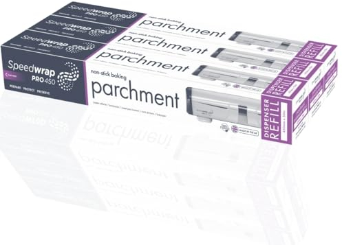PROWRAP | SPEEDWRAP Parchment Refill Pack, Non-Stick Baking Parchment Rolls for Home & Professional Catering Kitchen | 450mm x 50m | Pask of 3