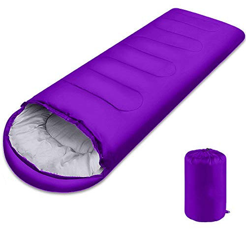 Schlafsack, leicht, 3 Jahreszeiten, Wetterschlafsäcke für Kinder, Erwachsene, Mädchen, Frauen, Baumwolle, hohl, gefüllt, 5–20 Grad, Wandern, Naturhike/Camping/Bergsteigen mit Kompressionssack
