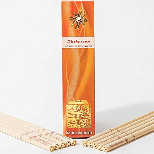 Ohrkerzen 10 (Honig-Salbei) aus Bienenwachs mit Filter - zur Reinigung