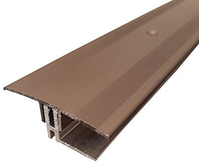 ufitec® TPL Profi MAX Profilsystem für Parkettböden - geeignet für Belagshöhen von 14-21 mm - ALU eloxiert (Dehnungsfugenprofil 45 cm breit | Länge: 90 cm, Bronze Hell)