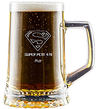 My original gift Carafe de cerveza « Supernovio' » gravée avec son nom dans un étui en carton