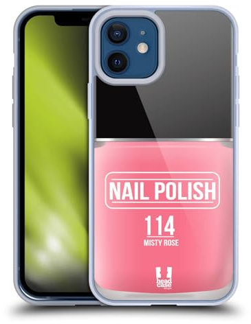 Head Case Designs Rosa Chiaro Smalto Custodia in Gel [Protezione di Grado Militare] Compatibile con Apple iPhone 12 / iPhone 12 PRO E Compatibile con MagSafe