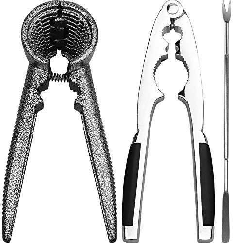 Anwenk Nutcracker Pecan Walnut Nut Crackers Bundle Heavy Duty Shell Seafood Cracker Tool with Non-Slip Handle