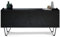 MOBILI FIVER, Buffet 4 Portes Emma, béton Noir, avec Pieds Noirs, 168 cmx45 cmx76.6 cm, Mélaminé/Fer, Buffet pour Salle à Manger et Salon, Made in Italy