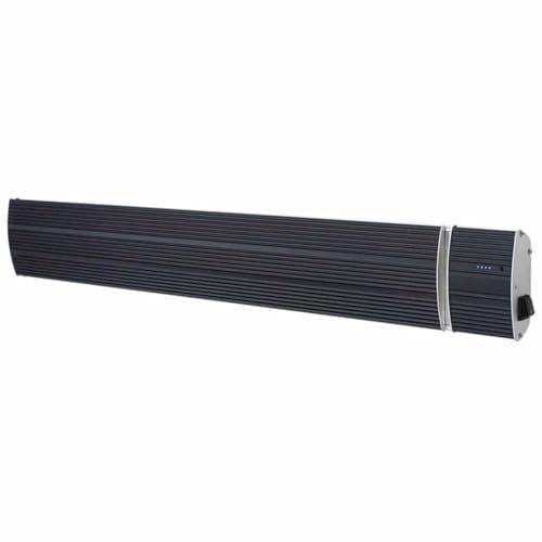 Sined Heat Black 1800 Radiateur Infrarouge Dexterieur En Aluminium 1800w Noir Ondes Longues Sans Emission De Lumiere Ip65 Adapte a La Poussiere Et a La Pluie En Exterieur Avec Telecommande
