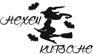 tradercat Auto Aufkleber Hexen Kutsche - 15cmx10cm - Sticker für alle Oberflächen - Fenster, Seitenspiegel, Heckscheibe, Motorhaube, Fahrzeug – mit Anleitung (Schwarz)