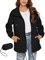Rapbin, Giacca impermeabile da donna leggera impermeabile giacca a vento sottile impacchetabile, da viaggio, per bicicletta, giacca a vento, Nero , M