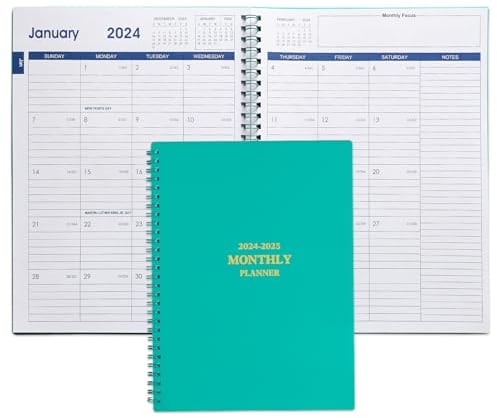 UtyTrees Kalender 2023-2024 Planer,Januar 2023,Juni 2024 Kalenderplaner, 19.3x25.9 cm, Kalenderplaner 2023, 18 Monatesplaner, mit doppelseitiger Aufbewahrungstasche, Premium Dickes Papier. , Grün