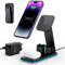 Caricatore Mag-safe,Hohosb 3 in 1 Caricatore Wireless Stazione per iPhone Serie 14/13/12,AirPods 3/Pro/2,iWatch 8/7/6/SE/5/4/3/2-Nero(adattatore 18W incluso)