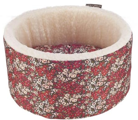 Laura Ashley Libby Floral Pattern Machine Washable Sustainable Thermal Filling Cat/Kitten Cosy Bed 50 cm