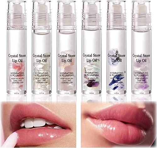 New Shinyne Natural Crystal Moisturizing Lip Gloss Lips Plumping,Lip Gloss Set,Roll On Lip Gloss,Lip Gloss Clear,Plumping Lip Gloss For Nourishing And Moisturizing Lips (6pcs)