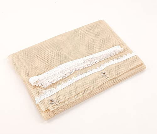 Viglietti Tenda Rete ZANZARIERA da Esterno per Balcone Veranda o Terrazzo con Anelli e Ganci Tessuto Resistente Misura cm 140x250 (col. Naturale rete piccola)