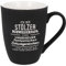 Spruchreif | Soft-Touch Tasse Schwarz Stolzer Schwiegerpapa/Tochter – Beidseitig gravierte Tasse mit Spruch | Geschenk für Schwiegervater von der Tochter | 350 ml