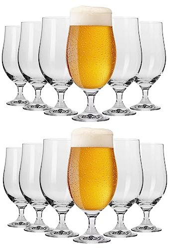 KIAPPO Lagerbiergläser Set 500 ml - 12 Stück Gläser Set - Lagerglas - Geschenke für Männer - Transparentes Glas - Kristallgläser - Spülmaschinenfest