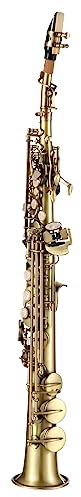 Btuty Sopran-Saxophon Bb Gerade Messing Professional Vernickelt Saxophon Holzblasinstrument Schnitzmuster mit Tragetasche Mundstück Rohrreinigungskit Handschuhe