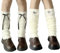 SWANONLAND Damen-Beinstulpen, niedlich, gerippt, lange Stiefelsocken, Weiß mit langer schwarzer Schleife + Weiß mit schwarzem Herz, Einheitsgröße