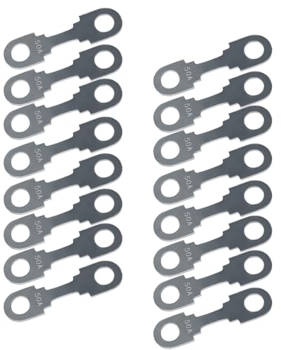 16pcs Fusibles Planos para Coche Fusible Plano Fusibles Lamina 30A 40A 50A 60A 70A 80A 100A 110A 125A 150A para Automóviles Camiones Vehículos de Construcción Autobuses Caravanas (50A)