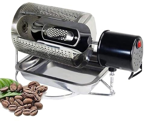 Torréfacteur de Grains de café, torréfacteur Domestique en Acier Inoxydable, capacité: 100-250g, avec fenêtre Visible et Plateau en Acier Inoxydable, Chauffage Uniforme/Durable, for céréales, Grains
