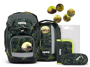 ergobag Pack Set ergonomischer Schulrucksack, Schulranzen, Vorgänger-Kollektion, flexibel 6-teilig 1.Klasse Grundschule