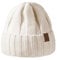 LY4U Mütze für Damen, Unisex Winter warme weiche Fleece gefütterte Hüte, Herren Dehnbare Klassische Mütze, Geschenke für Männer/Frauen/Papa/Mama, Weiß
