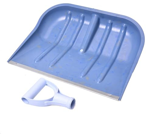 Aqbau® Schneeschaufel mit D-Griff Schneeräumer Schneeschieber Schneeschippe 49 x 39 cm mit Metallbeschlag