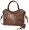 VASCHY Handtasche für Damen, Vegan Leder Hobo Taschen Top Griff Satchel Schulter Frauen Geldbörse Handtasche Geldbörse mit Crossbody Gitarrengurt Braun