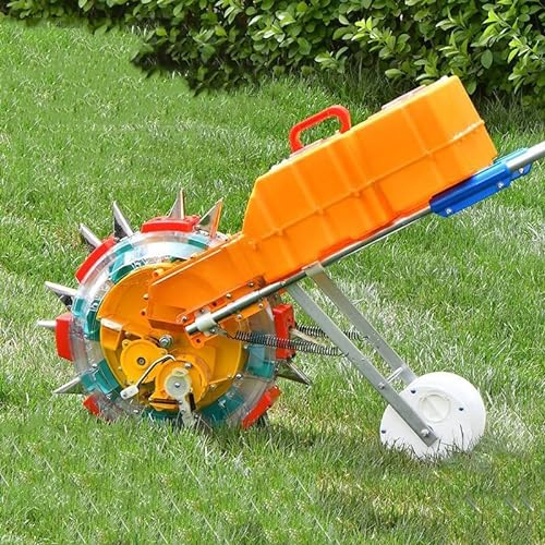 HJDSUDU Hand-Push Roller Seeder, Lawn & Garden Spreaders with Wheels,Manual Seeder,Garden Seeder,Corn Planter Seeder, for Soy Peanut Corn Cotton Soybean,8 mouths