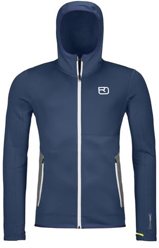 Ortovox Herren Fleece Hoody I Merino Fleece, Isolierte Jacke für Skitouren, Freeride & Backcountry Sport, Deep Ocean, XX-Large