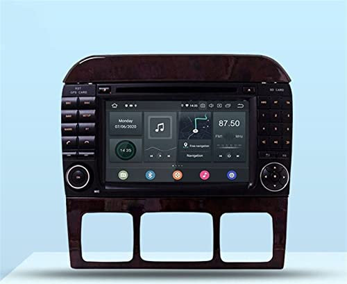 Wivplex GP Stéréo 2Din Radio Multimédia Android 10 Lecteur DVD de Voiture adapté for Mercedes, for Benz, Classe S W215 W220 S320 S400 S420 S430 S280 S350 Lecteur multimédia Radio(PX6 4G 64G)