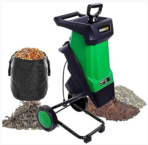 JMOZHCD Garden Shredder,Silent Crushing Shredder,Max.40mm Cutting Capacity, 50l Collection Box,Garden Shredders And Chippers With Transport Wheel (30m)
