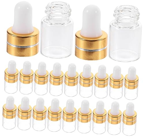 Milisten 50pcs Cuticle Oil Bottles Small Glass Medicine Bottle for Essential Oils Refillable