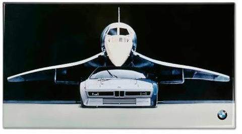 BMW Cartel de chapa M1, diseño nostálgico con logotipo de Concorde, 44 cm