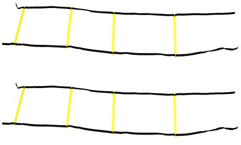 Juroupi Speed Training Rope Ladder, Footwork Ladder 2PCS High Density Nylon Braided Portable for Sports