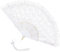 CIATBYYJ Foldable Lace Fan Handheld Chinese Folding Fan Hand Held Folding Fans for Weddings, Decorations, Dancing Parties and More (White)