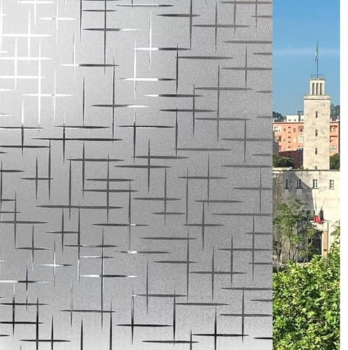 Pellicola Vetri finestre MOLTE MISURE GRANDI (Croci, 44 x 200 CM) Pellicola decorativa privacy solare termica Opaca Autoadesiva Satinata NO COLLA Anti UV Doccia Statica