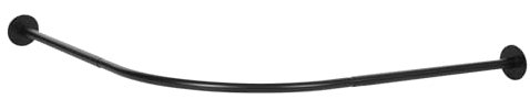 Tringle d'angle pour rideau de douche (90-130 x 90-130 cm) - Barre de douche réglable pour baignoire en noir - Support mural robuste (modèle C) - Montage facile sans perçage - Métal inoxydable