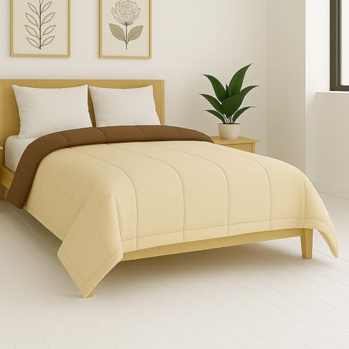 Generico FORTE - Copriletto Singolo Bicolore Ideale per la Mezza Stagione (Pesantezza: 100gr/m²) Trapuntino Singolo 180x270cm Realizzato in Italia, Colorazioni Moderne (Moka/Beige)