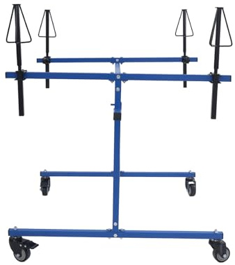Donened - Support de peinture professionnel pour jantes - Pivotant à 360° - Pour 4 jantes et roues universelles - Support de peinture pour ailes, portes, pare-chocs - Bleu